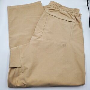 Lululemon Lab Mens Tan Khaki Elastic Waist Straight Leg Stretch Pants XL